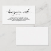 Moderne schwarze Kalligraphie, Hochzeitshoneymoon- Begleitkarte (Vorne/Hinten)