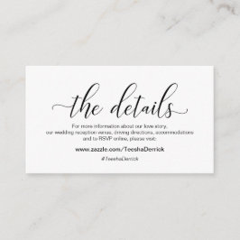 Moderne schwarze Kalligraphie, Unsere Details, Web Begleitkarte