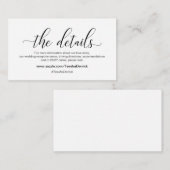 Moderne schwarze Kalligraphie, Unsere Details, Web Begleitkarte (Vorne/Hinten)