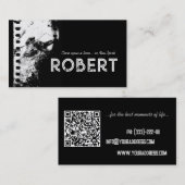 Moderne Schwarze Karte mit Vintagem Fotografieramb (Vorne/Hinten)