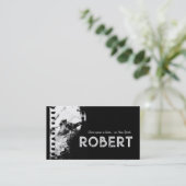 Moderne Schwarze Karte mit Vintagem Fotografieramb (Stehend Vorderseite)