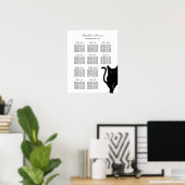 Moderne schwarze Katze Hochzeitstabelle Poster (Heimbüro)