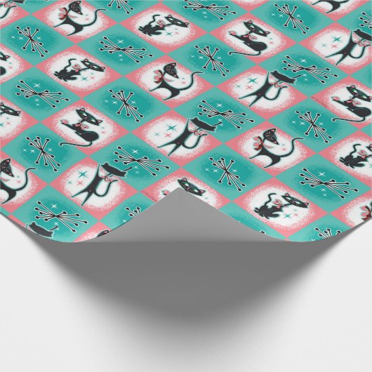 Moderne Schwarze Katzen - Geschenkwrap aus dem Mit Geschenkpapier (Ecke)