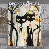 Moderne Schwarze Katzen Hochzeit Seidenpapier