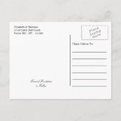 Moderne schwarze Katzenhochzeit spart das Datum Ankündigungspostkarte (Rückseite)