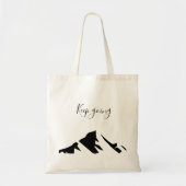 Moderne schwarze Keep Going Simple Tragetasche (Vorne)