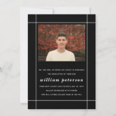 Moderne Schwarze Klasse 2025 Abschluss Foto Ankündigung (Rückseite)