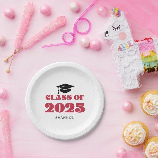 Moderne schwarze Klasse 2025 Pappteller (Party)