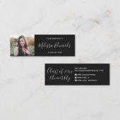 Moderne Schwarze Klasse Abschluss Foto Namenskarte (Vorne/Hinten)