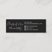 Moderne Schwarze Klasse Abschluss Foto Namenskarte (Rückseite)