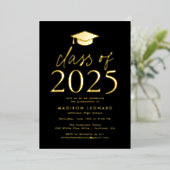 Moderne Schwarze Klasse der Graduierungspartei 202 Folieneinladung (Stehend vorne)