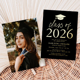 Moderne Schwarze Klasse der Graduierungspartei 202 Folieneinladung