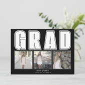 Moderne schwarze Klasse des GRAD-Abschlusses 2025 Ankündigung (Stehend Vorderseite)