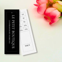 Moderne schwarze Kleidung Größe Diagramm Swing Pre