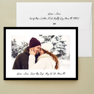 Moderne schwarze kleine Schleife Foto Merken Sie s Save The Date