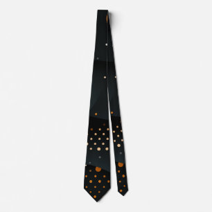 Moderne Schwarze Krawatte mit Orange Dot Pattern