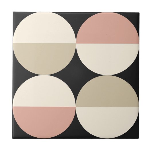 Moderne schwarze Kreise, geometrisches Muster Fliese (Vorderseite)