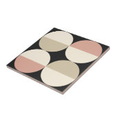 Moderne schwarze Kreise, geometrisches Muster Fliese (Seite)