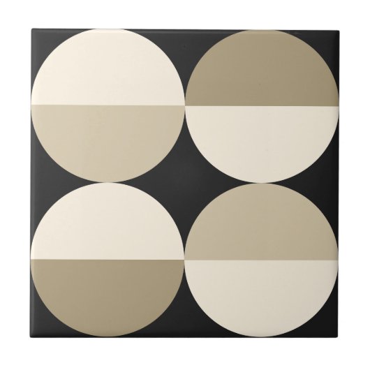 Moderne schwarze Kreise, geometrisches Muster Fliese (Vorderseite)