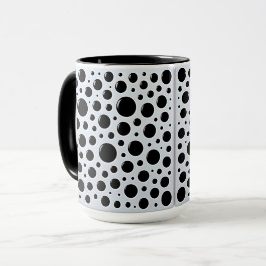Moderne schwarze Kreise Tasse (Vorderseite Links)