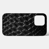 Moderne schwarze Krokodil Case-Mate iPhone Hülle (Rückseite (Horizontal))