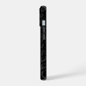 Moderne schwarze Krokodil iPhone 15 Hülle (Linke Seite)