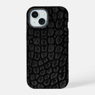 Moderne schwarze Krokodil iPhone 15 Hülle