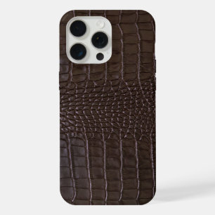 Moderne schwarze Krokodil iPhone 15 Pro Max Hülle