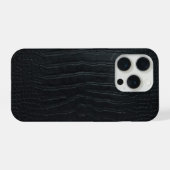 Moderne schwarze Krokodil iPhone Hülle (Rückseite (Horizontal))