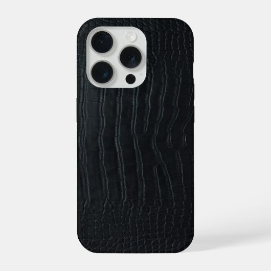 Moderne schwarze Krokodil iPhone Hülle (Rückseite)