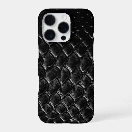 Moderne schwarze Krokodil iPhone Hülle (Rückseite)