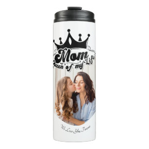 Moderne schwarze Krone, MUTTER Königin meines Lebe Thermosbecher