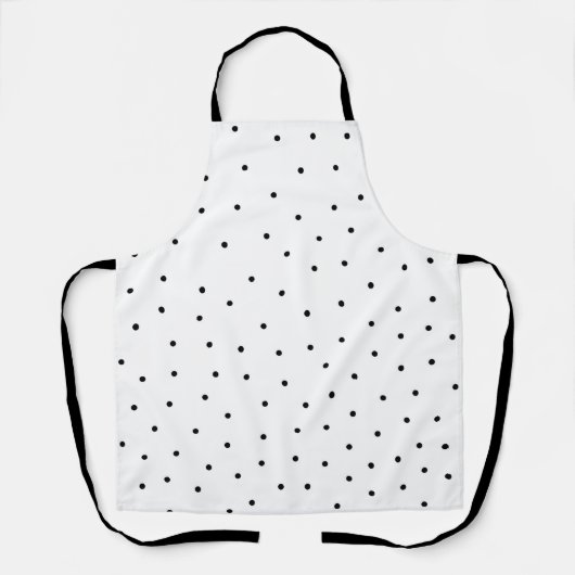Moderne schwarze Küchenschürze mit Punkten Schürze (Vorderseite)