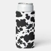 Moderne schwarze Kuh-Spots drucken Selters Dosenkühler (Seltzer Rückseite)