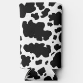 Moderne schwarze Kuh-Spots drucken Selters Dosenkühler (Vorderseite)