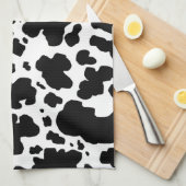 Moderne schwarze Kuh Spots Print Cowboy Geschirrtuch (Viertel Falte)