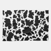 Moderne schwarze Kuh Spots Print Cowboy Geschirrtuch (Horizontal)