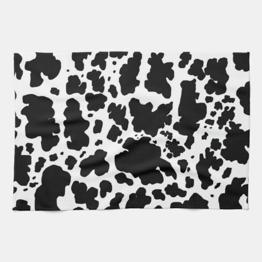 Moderne schwarze Kuh Spots Print Cowboy Geschirrtuch (Horizontal)