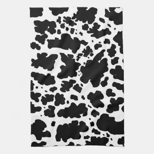 Moderne schwarze Kuh Spots Print Cowboy Geschirrtuch (Vertikal)