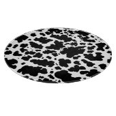 Moderne schwarze Kuh Spots Print Cowboy Schneidebrett (Ecke)
