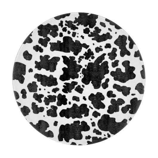 Moderne schwarze Kuh Spots Print Cowboy Schneidebrett (Vorderseite)