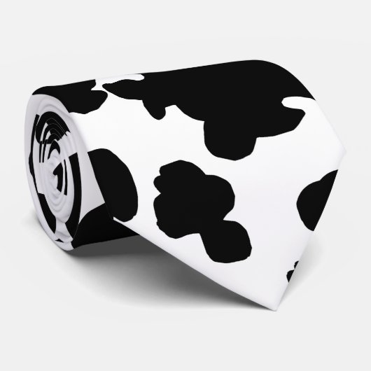Moderne Schwarze Kuhhaut Krawatte (Gerollt)