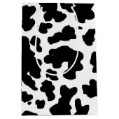 Moderne schwarze Kuhhaut Textur Tierdruck Mittlere Geschenktüte (Vorderseite)