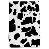 Moderne schwarze Kuhhaut Textur Tierdruck Mittlere Geschenktüte (Rückseite)