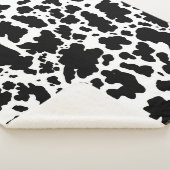 Moderne schwarze Kuhhaut Textur Tierdruck Sherpadecke (3/4)