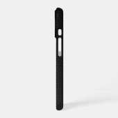 Moderne schwarze Kunstleder-Weiß-Monogramm-Initial iPhone 16 Hülle (Linke Seite)