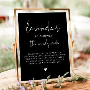 Moderne schwarze Lavendel-Wurf-Hochzeit Poster