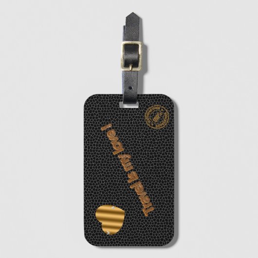 Moderne Schwarze Liebe Gepäckanhänger (Vorderseite Vertikal)