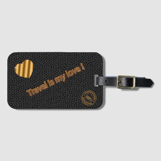 Moderne Schwarze Liebe Gepäckanhänger (Vorderseite (Horizontal))