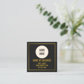 Moderne schwarze Logo-QR-Code-Scan-Website Quadratische Visitenkarte (Stehend Vorderseite)